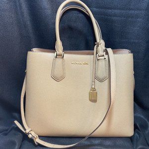 Michael Kors Adele Large Leather Crossbody Satchel Handbag